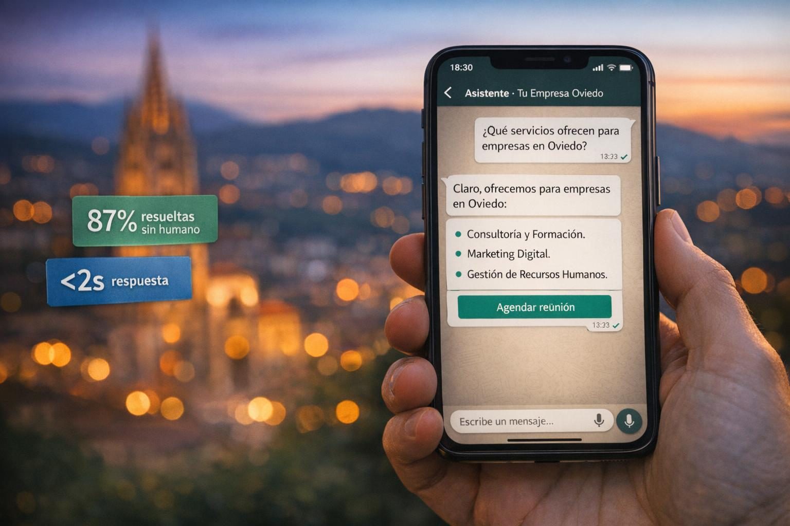 Chatbots IA en Oviedo — Chatbots con IA para Empresas en Oviedo — Atención 24/7